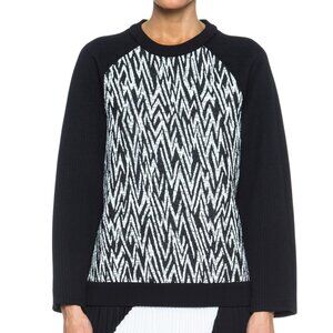 Proenza Schouler Nylon Crewneck Sweatshirt in Black/White Size XS NWT